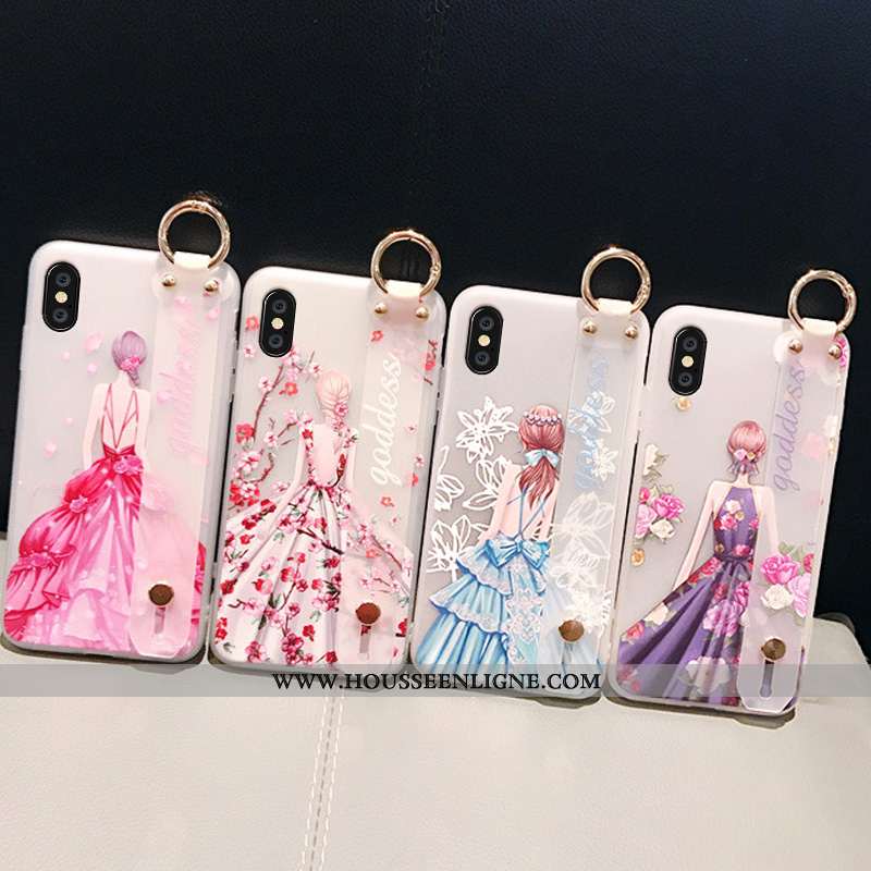 Housse iPhone Xs Tendance Protection Personnalité Incassable Rose Étui Tout Compris