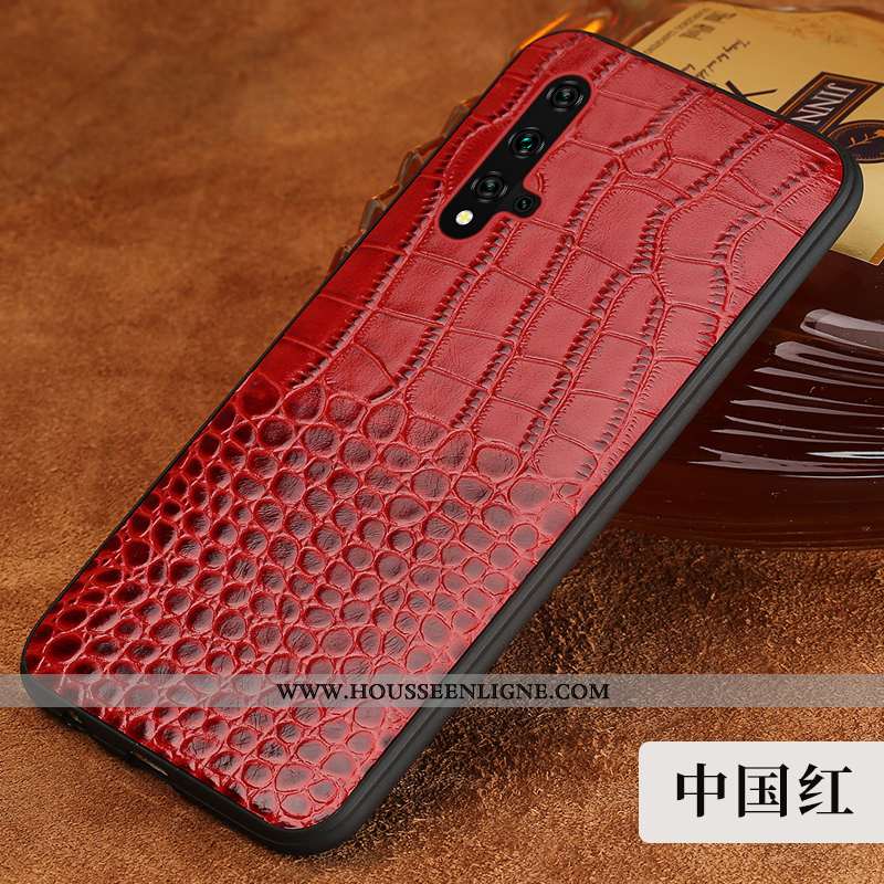 Étui Honor 20 Cuir Véritable Cuir Rouge Business Luxe Incassable