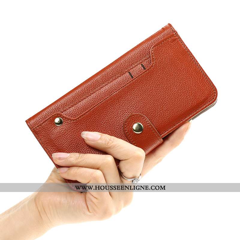 Étui Honor 20 Cuir Véritable Portefeuille Carte Téléphone Portable Cuir Protection Incassable Marron