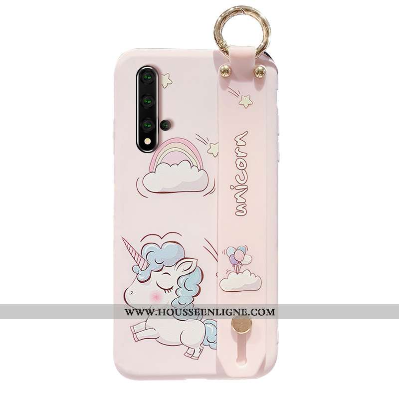 Étui Honor 20 Fluide Doux Silicone Cœur Coque Dessin Animé Incassable Protection Rose