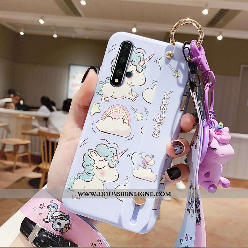 Étui Honor 20 Fluide Doux Silicone Cœur Coque Dessin Animé Incassable Protection Rose