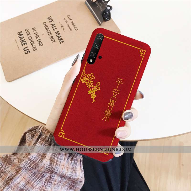 Étui Honor 20 Fluide Doux Silicone Tout Compris Tendance Téléphone Portable Amoureux Rouge