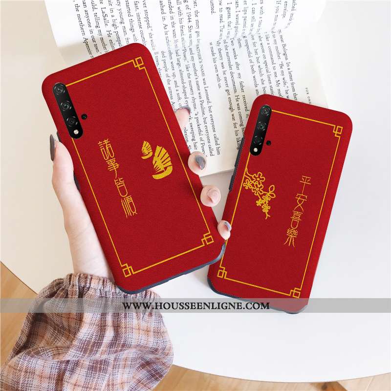 Étui Honor 20 Fluide Doux Silicone Tout Compris Tendance Téléphone Portable Amoureux Rouge
