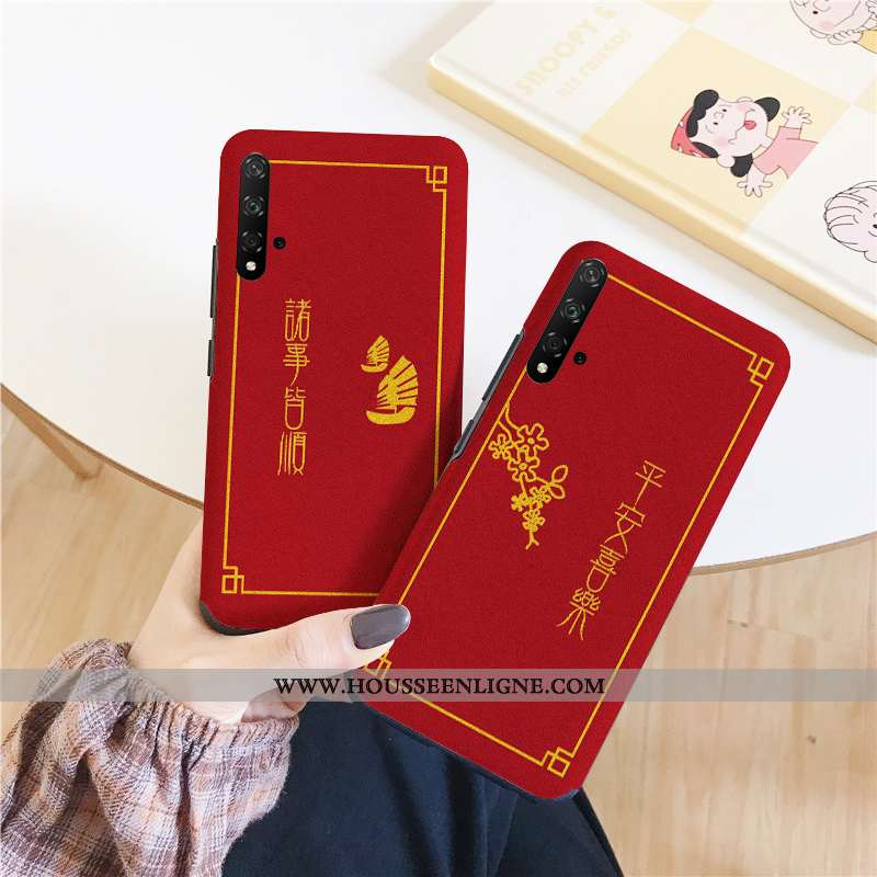 Étui Honor 20 Fluide Doux Silicone Tout Compris Tendance Téléphone Portable Amoureux Rouge