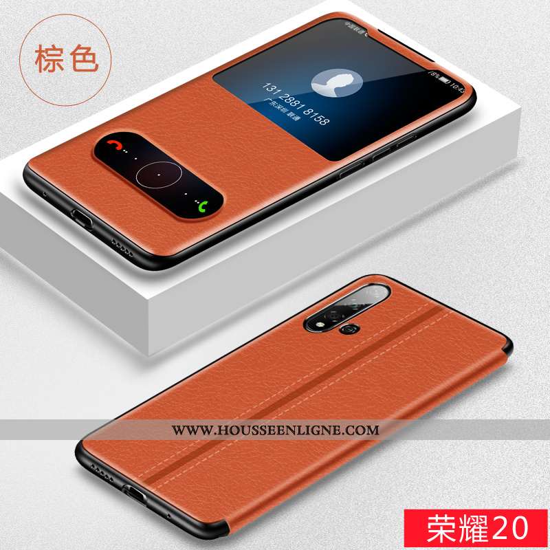 Étui Honor 20 Légère Cuir Fluide Doux Clamshell Luxe Tout Compris Rouge
