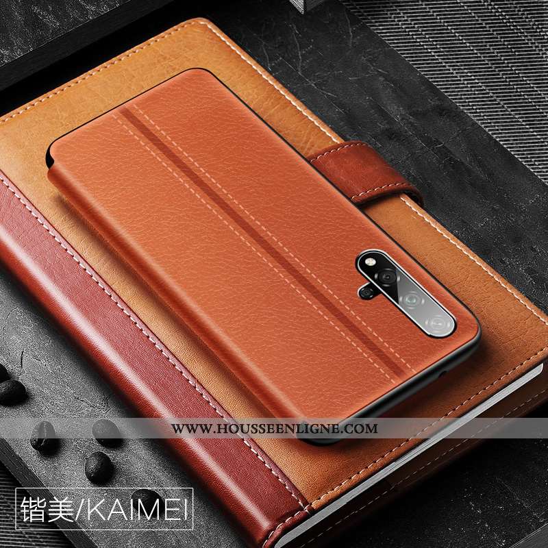 Étui Honor 20 Légère Cuir Fluide Doux Clamshell Luxe Tout Compris Rouge