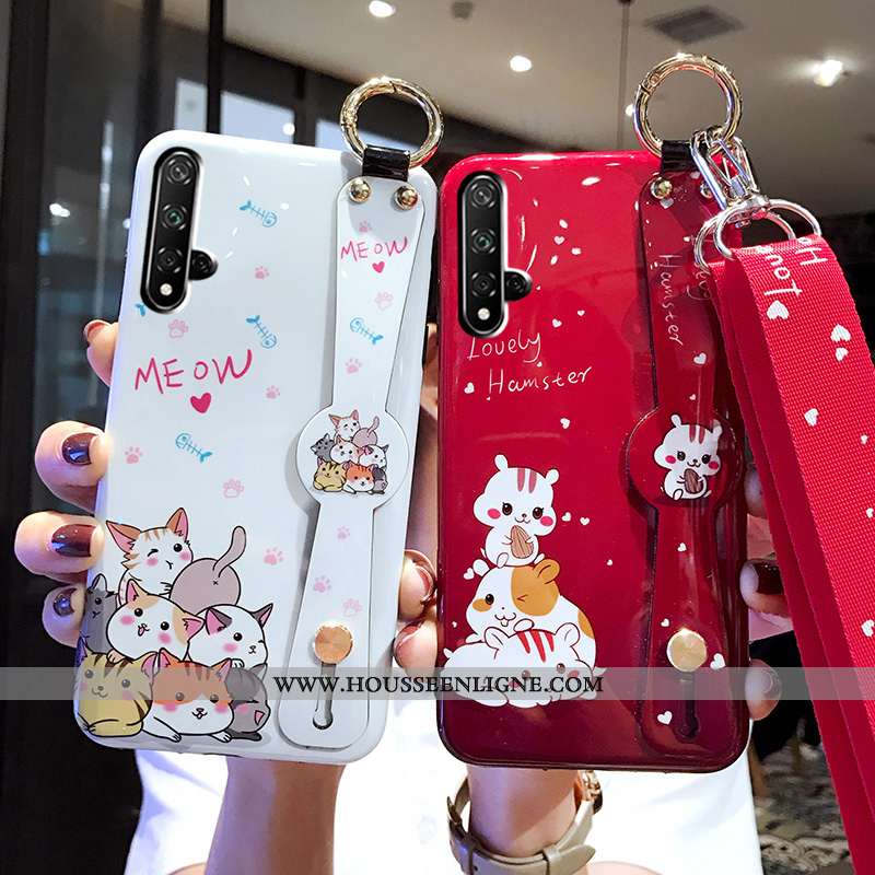 Étui Honor 20 Ornements Suspendus Dessin Animé Protection Silicone Coque Téléphone Portable Rouge
