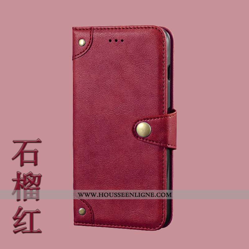 Étui Honor 20 Personnalité Portefeuille Protection Vin Rouge Métal Coque Bordeaux
