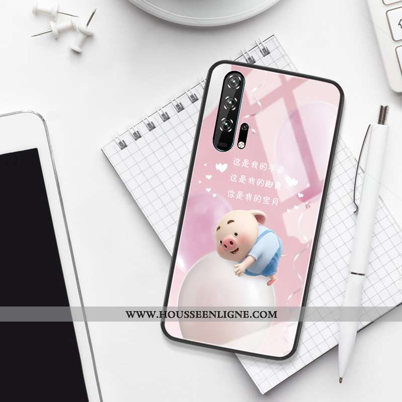 Étui Honor 20 Pro Dessin Animé Charmant Tout Compris Difficile Cœur Coque Protection Rose