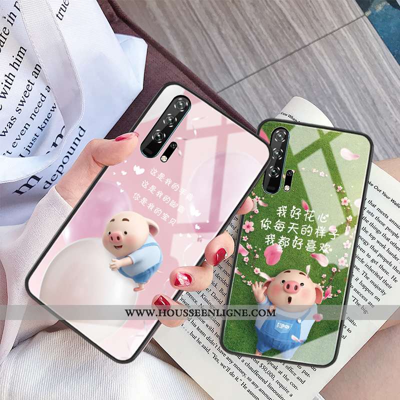 Étui Honor 20 Pro Dessin Animé Charmant Tout Compris Difficile Cœur Coque Protection Rose