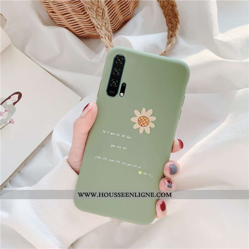 Étui Honor 20 Pro Délavé En Daim Fluide Doux Coque Silicone Protection Vert Téléphone Portable Verte