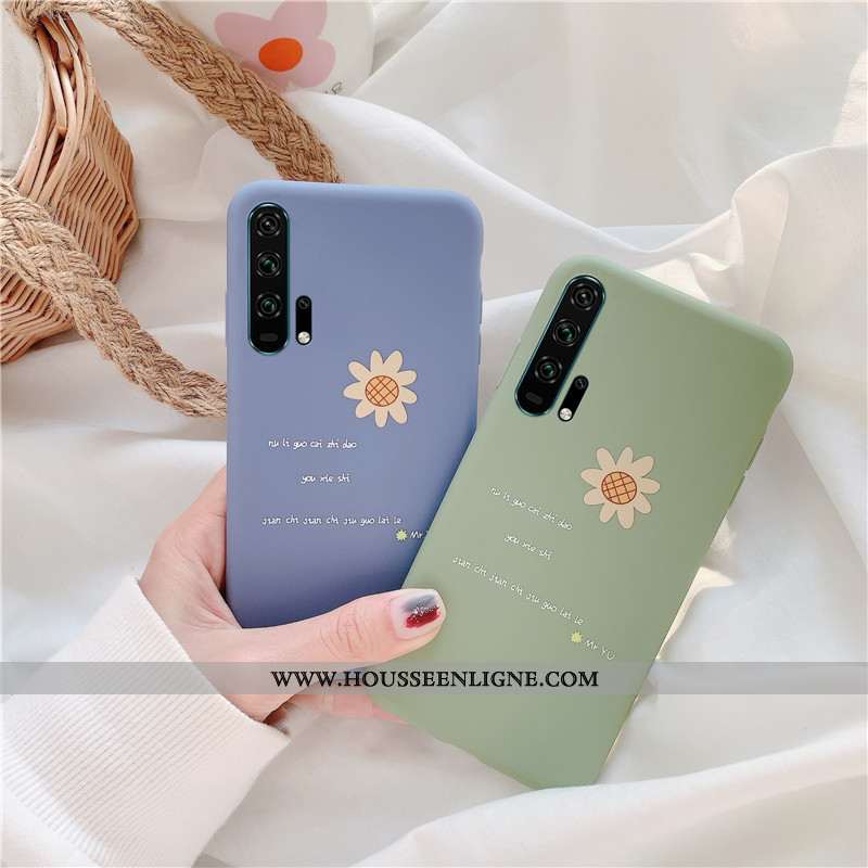 Étui Honor 20 Pro Délavé En Daim Fluide Doux Coque Silicone Protection Vert Téléphone Portable Verte