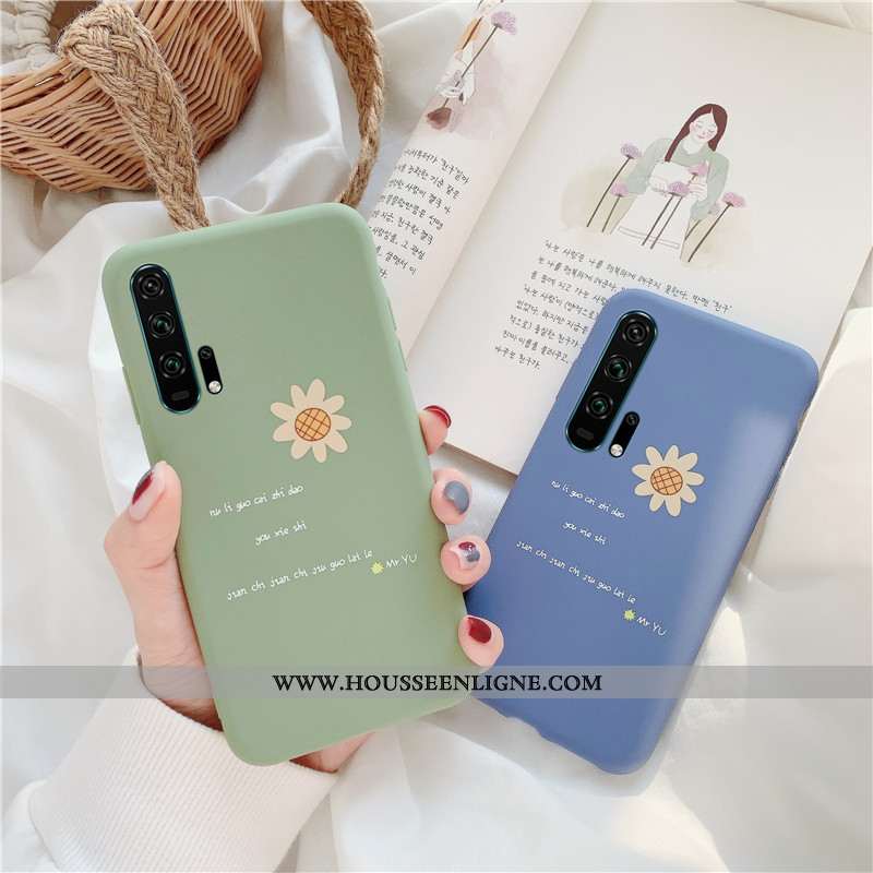 Étui Honor 20 Pro Délavé En Daim Fluide Doux Coque Silicone Protection Vert Téléphone Portable Verte