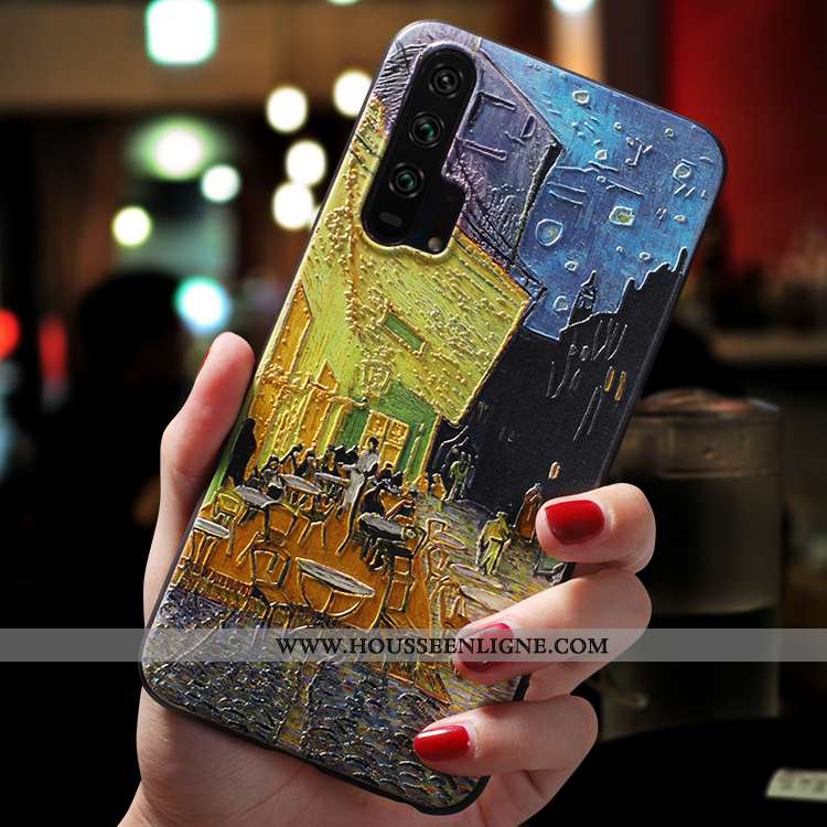 Étui Honor 20 Pro Délavé En Daim Personnalité Bleu Fluide Doux Téléphone Portable Légère Ultra