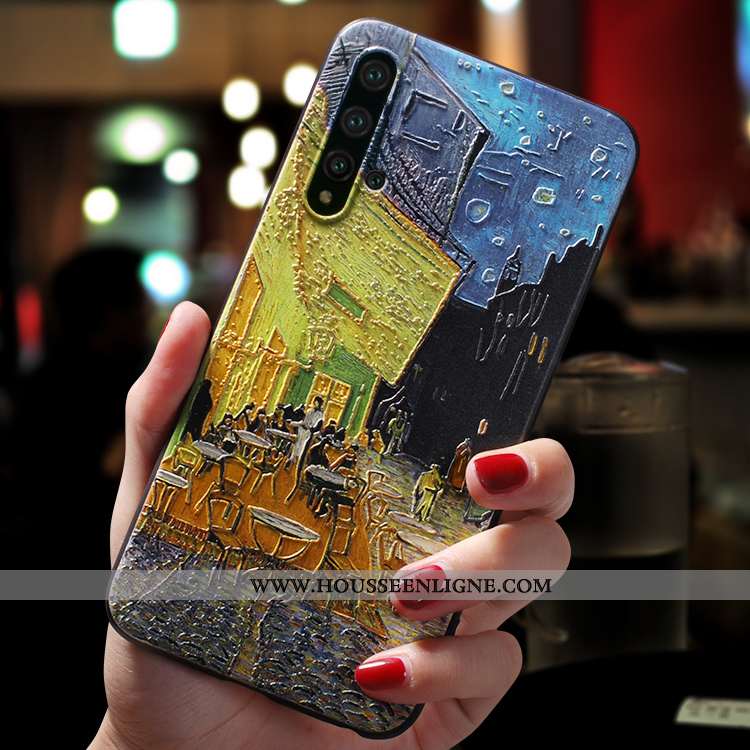 Étui Honor 20 Pro Délavé En Daim Personnalité Bleu Fluide Doux Téléphone Portable Légère Ultra
