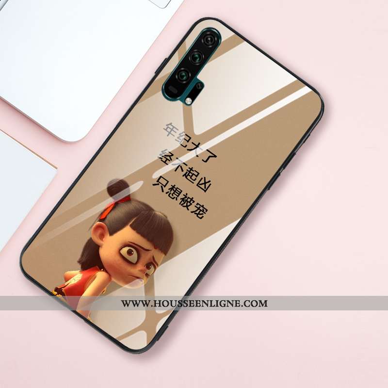 Étui Honor 20 Pro Fluide Doux Silicone Créatif Verre Miroir Style Chinois Téléphone Portable Khaki