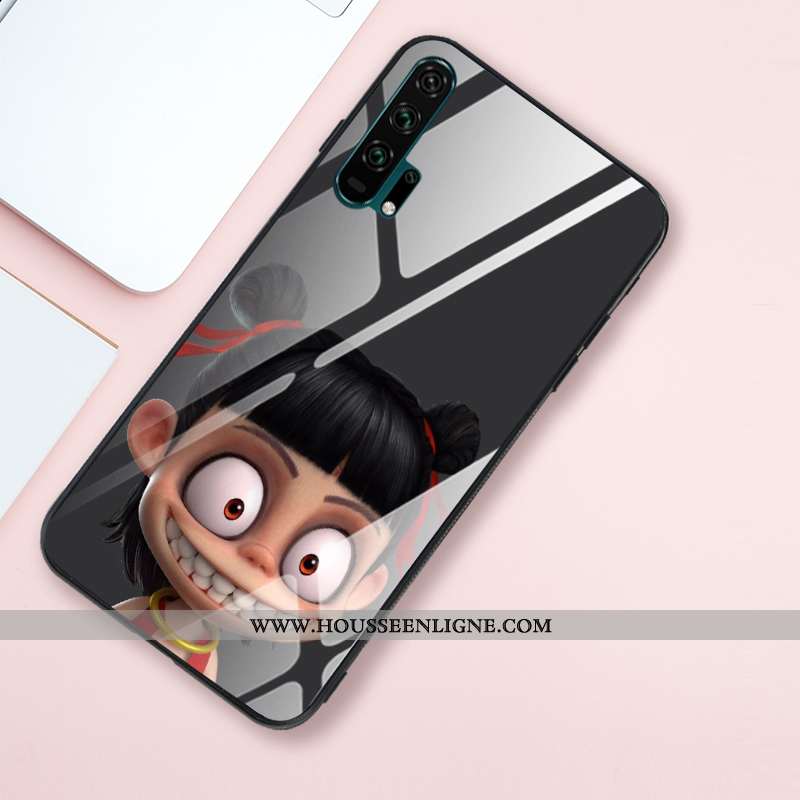 Étui Honor 20 Pro Fluide Doux Silicone Créatif Verre Miroir Style Chinois Téléphone Portable Khaki