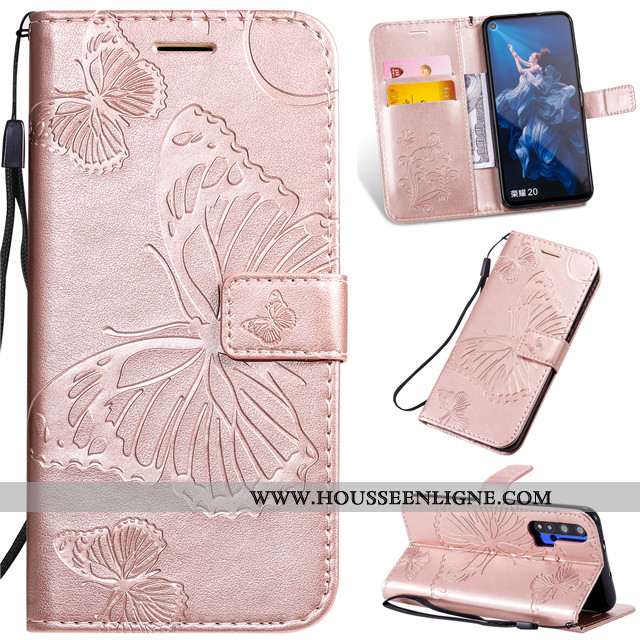 Étui Honor 20 Pro Fluide Doux Silicone Cuir Clamshell Rose Protection