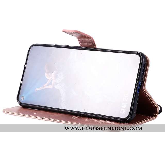 Étui Honor 20 Pro Fluide Doux Silicone Cuir Clamshell Rose Protection