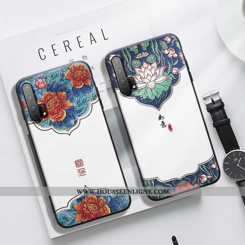 Étui Honor 20 Pro Fluide Doux Silicone Style Chinois Art Incassable Protection Tendance Blanche