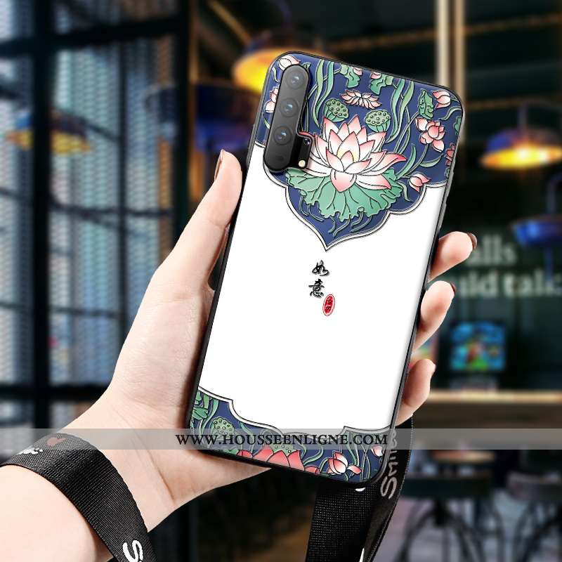 Étui Honor 20 Pro Fluide Doux Silicone Style Chinois Art Incassable Protection Tendance Blanche