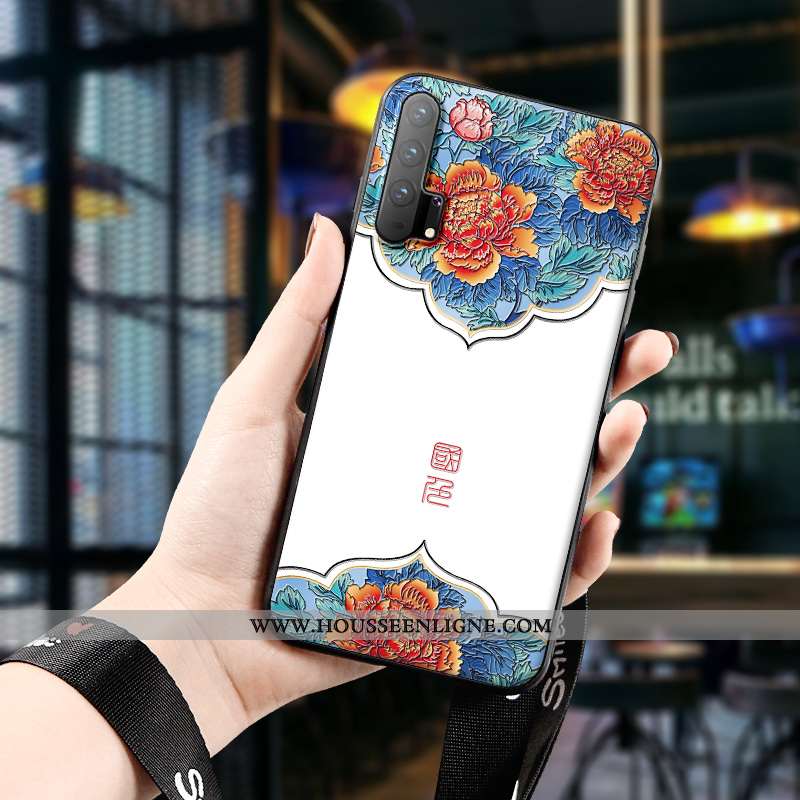 Étui Honor 20 Pro Fluide Doux Silicone Style Chinois Art Incassable Protection Tendance Blanche