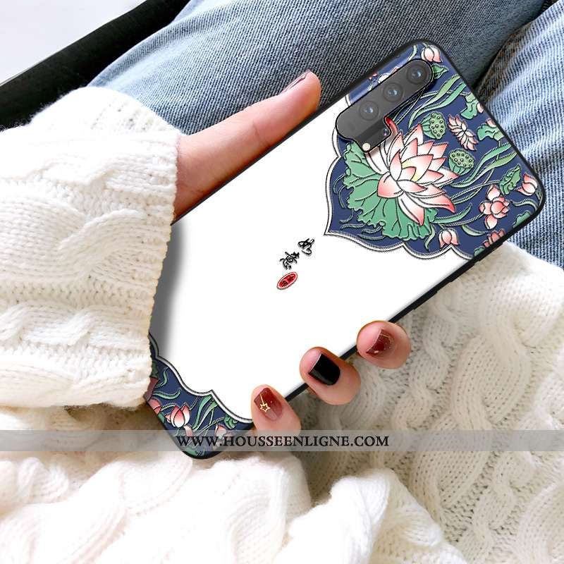 Étui Honor 20 Pro Fluide Doux Silicone Style Chinois Art Incassable Protection Tendance Blanche