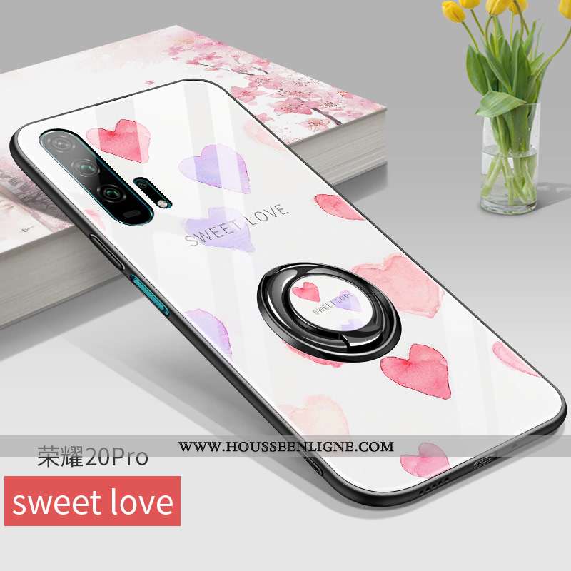 Étui Honor 20 Pro Légère Fluide Doux Miroir Support Verre Créatif Incassable Blanche
