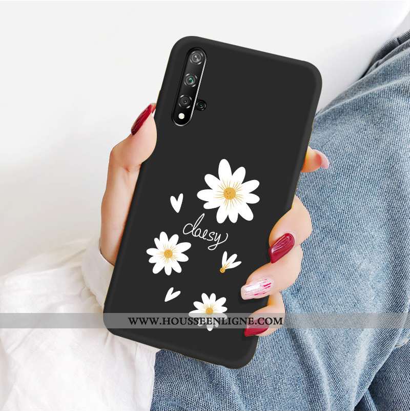 Étui Honor 20 Pro Légère Mode Légères Protection Délavé En Daim Net Rouge Charmant Noir