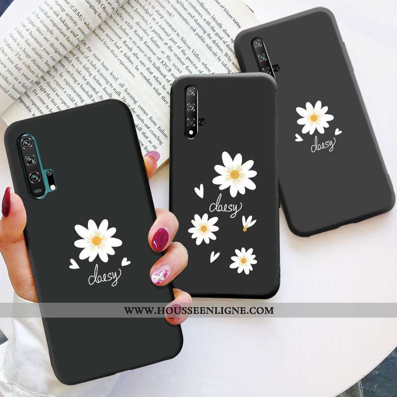 Étui Honor 20 Pro Légère Mode Légères Protection Délavé En Daim Net Rouge Charmant Noir