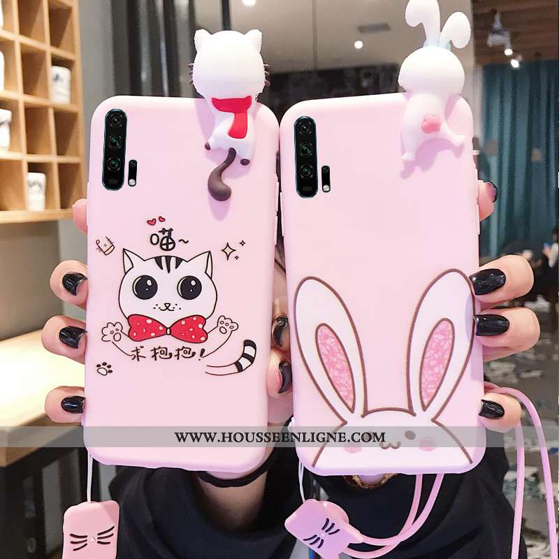 Étui Honor 20 Pro Ornements Suspendus Charmant Rose Coque Incassable Téléphone Portable Dimensionnel