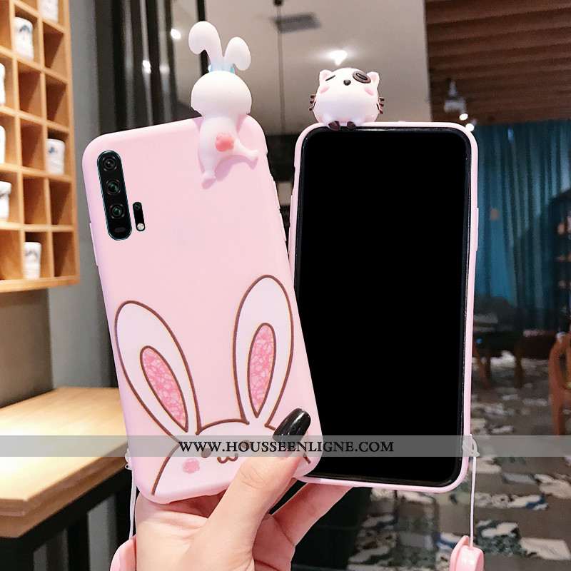 Étui Honor 20 Pro Ornements Suspendus Charmant Rose Coque Incassable Téléphone Portable Dimensionnel