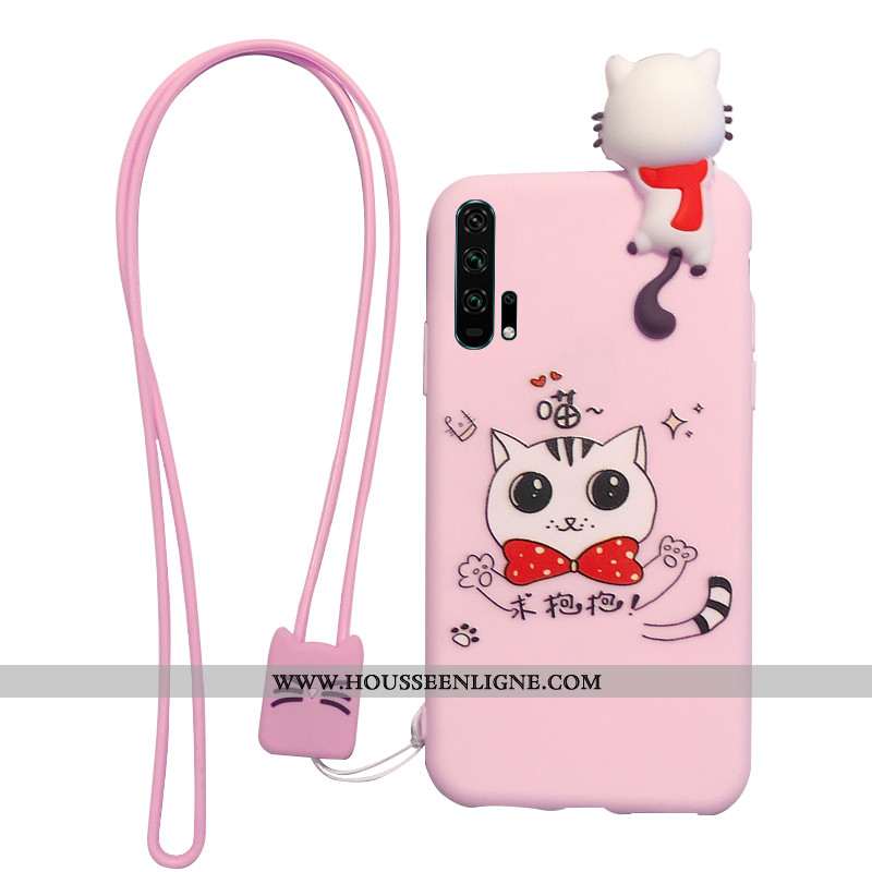Étui Honor 20 Pro Ornements Suspendus Charmant Rose Coque Incassable Téléphone Portable Dimensionnel