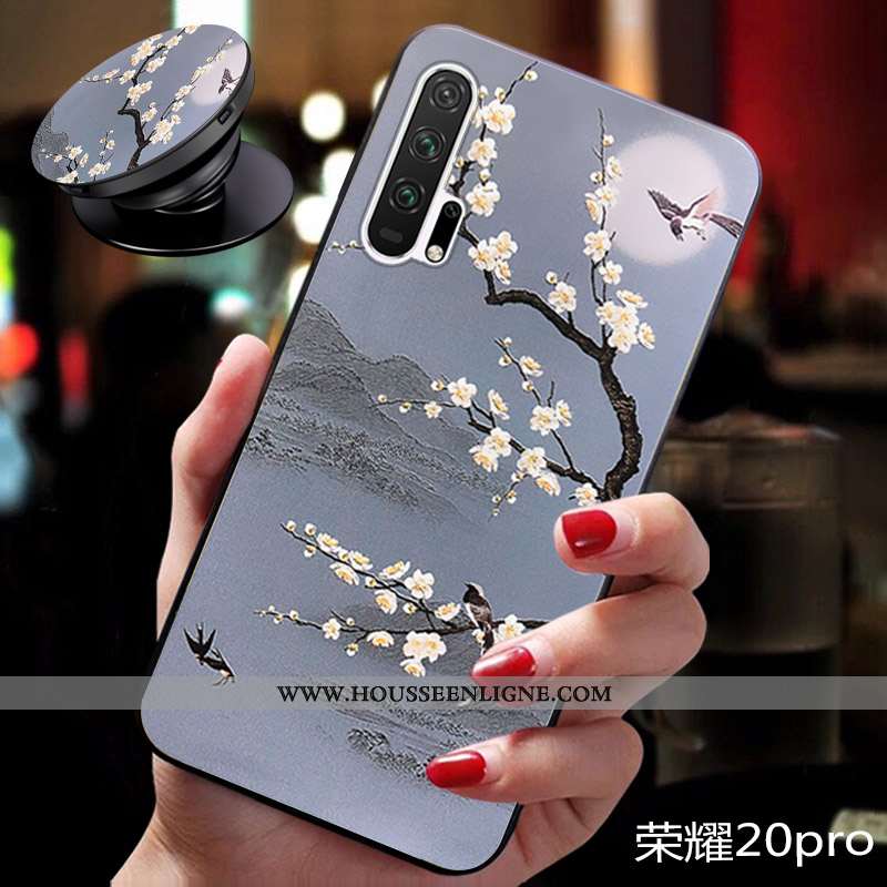Étui Honor 20 Pro Personnalité Gaufrage Silicone Protection Personnalisé Fluide Doux Tendance Rose