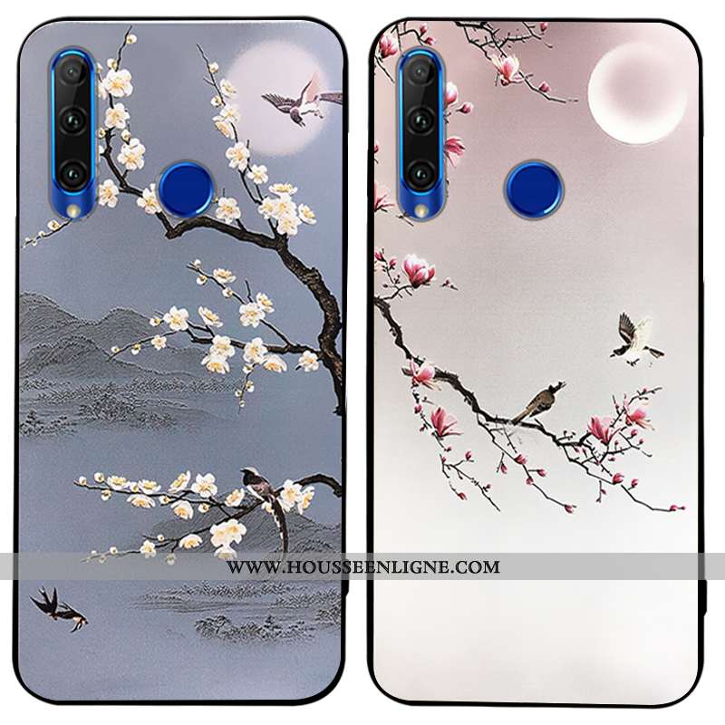 Étui Honor 20 Pro Personnalité Gaufrage Silicone Protection Personnalisé Fluide Doux Tendance Rose