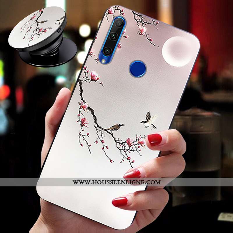 Étui Honor 20 Pro Personnalité Gaufrage Silicone Protection Personnalisé Fluide Doux Tendance Rose