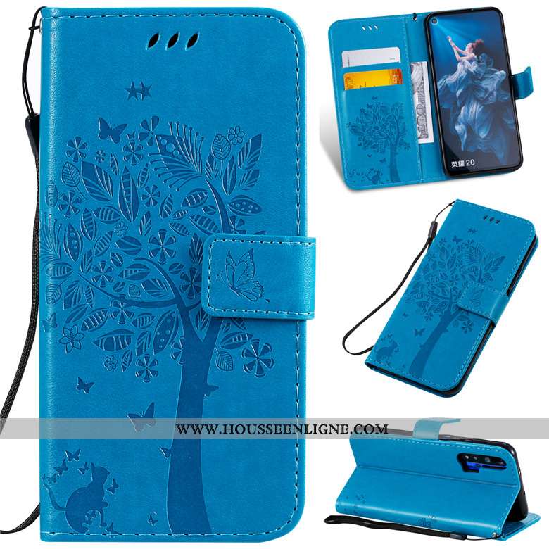 Étui Honor 20 Pro Protection Cuir Violet Incassable Téléphone Portable Silicone
