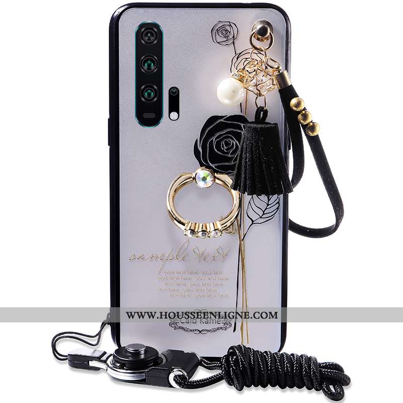 Étui Honor 20 Pro Protection Incruster Strass Coque Tendance Support Blanc Gaufrage Blanche