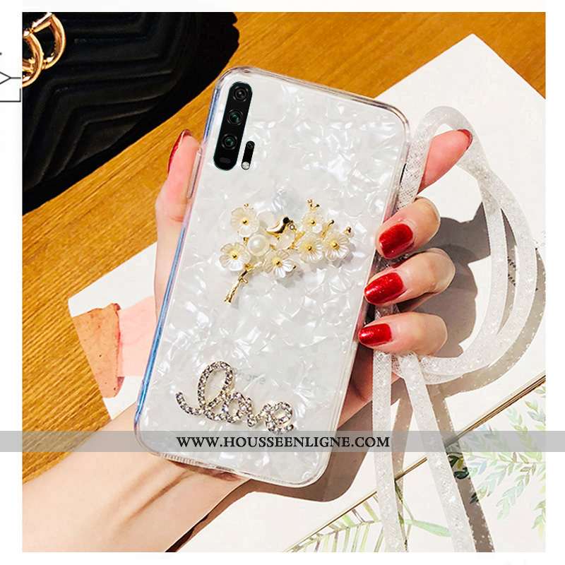 Étui Honor 20 Pro Protection Ornements Suspendus Rose Incassable Téléphone Portable Cou Suspendu