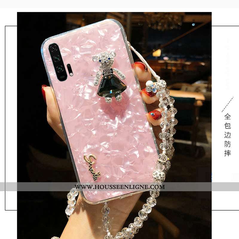 Étui Honor 20 Pro Protection Ornements Suspendus Rose Incassable Téléphone Portable Cou Suspendu