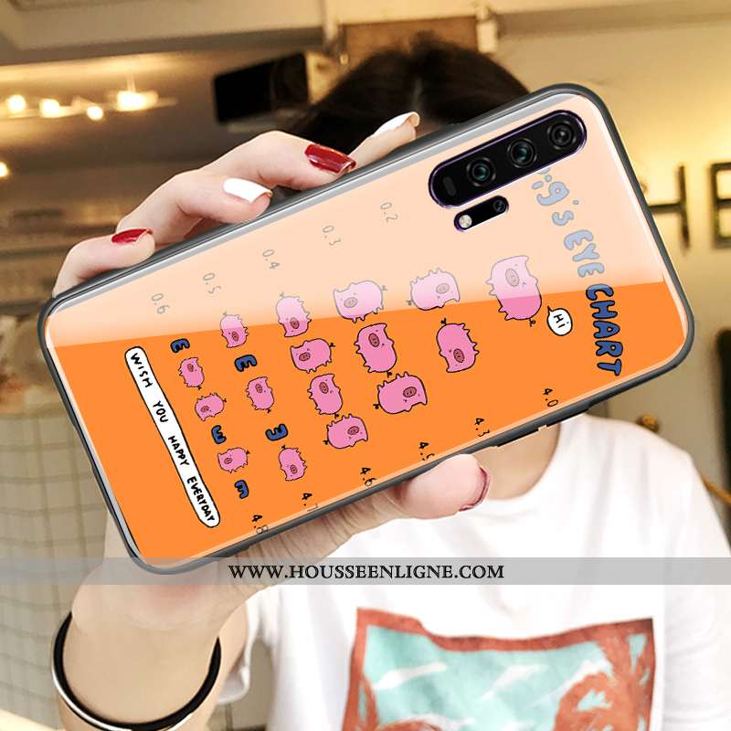 Étui Honor 20 Pro Protection Verre Coque Personnalité Orange Amoureux Incassable