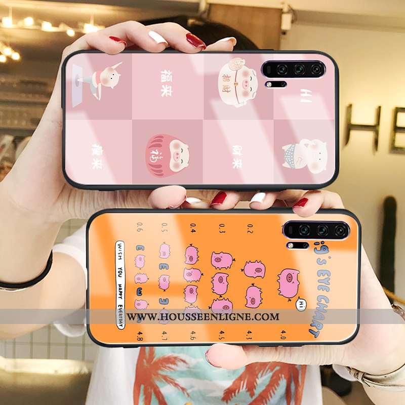 Étui Honor 20 Pro Protection Verre Coque Personnalité Orange Amoureux Incassable