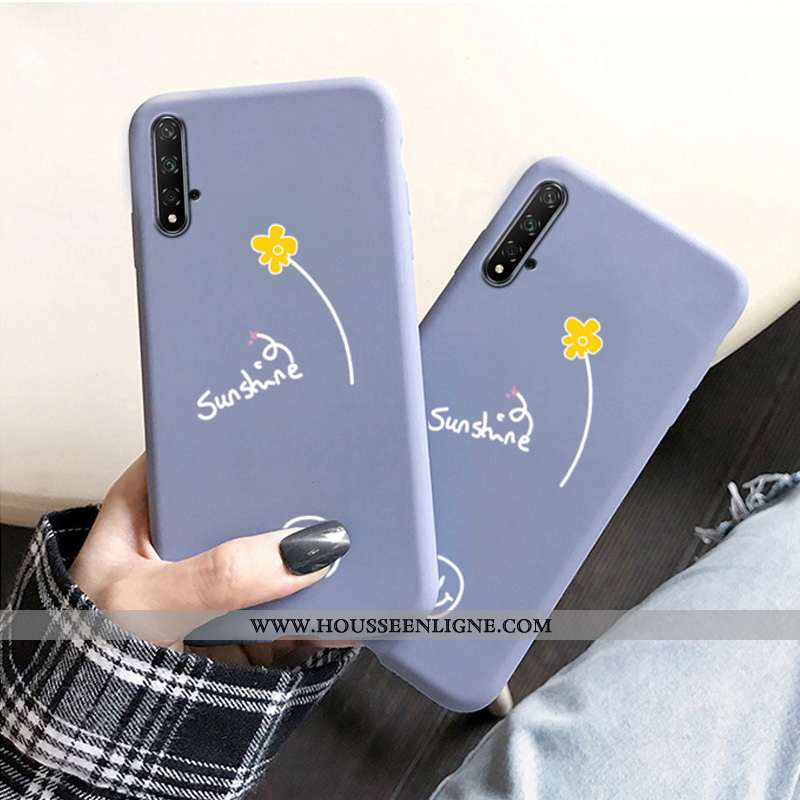 Étui Honor 20 Pro Silicone Protection Délavé En Daim Coque Tout Compris Violet Rose