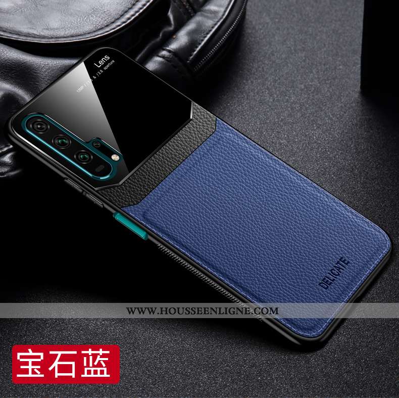 Étui Honor 20 Pro Tendance Légère Coque En Silicone Modèle Fleurie Verre Bleu Protection