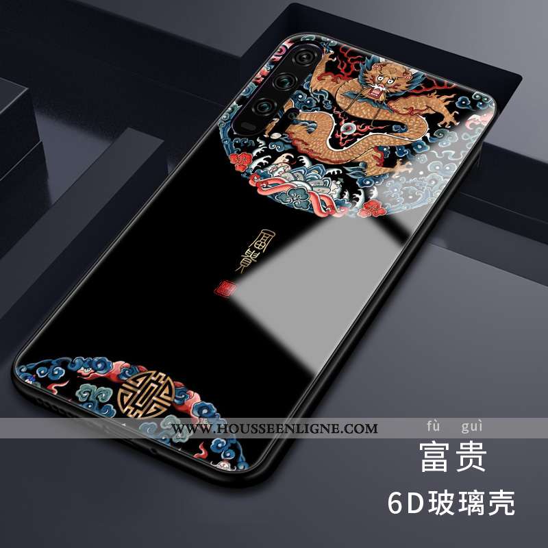 Étui Honor 20 Pro Tendance Silicone Personnalité Incassable Reversible Verre Coque Noir