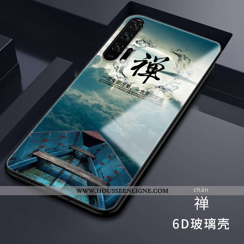 Étui Honor 20 Pro Tendance Silicone Personnalité Incassable Reversible Verre Coque Noir