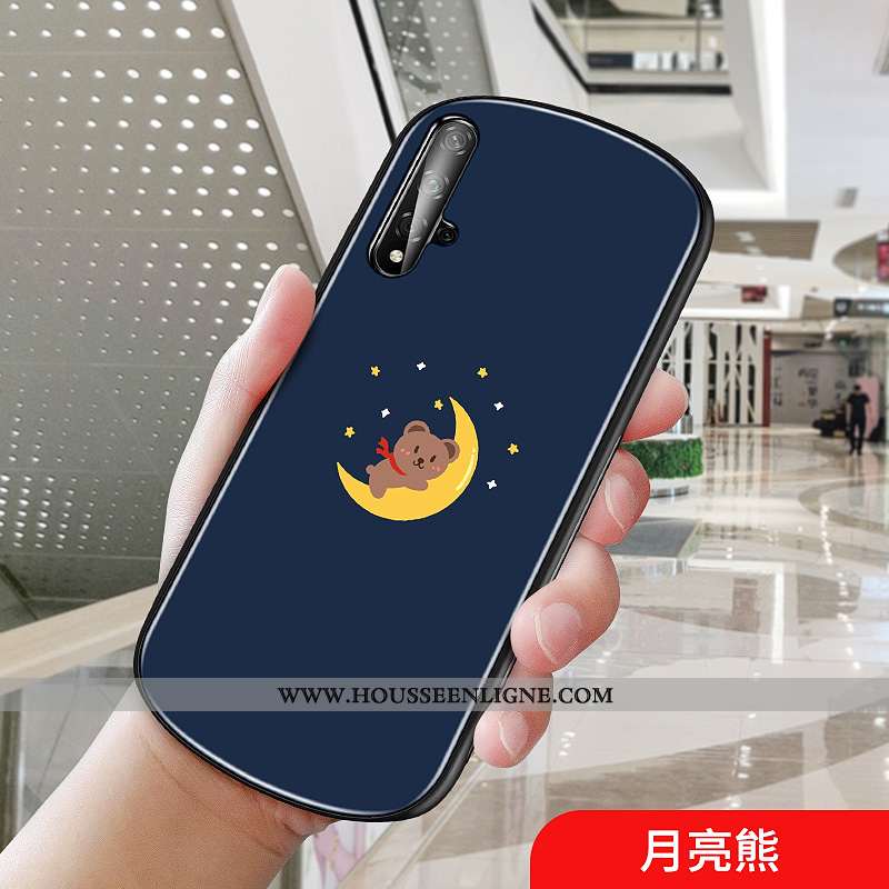 Étui Honor 20 Protection Créatif Blanc Simple Net Rouge Coque Dessin Animé Bleu Foncé