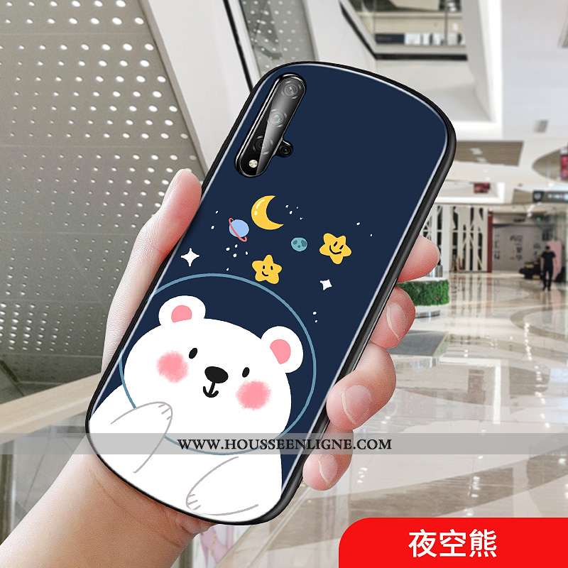 Étui Honor 20 Protection Créatif Blanc Simple Net Rouge Coque Dessin Animé Bleu Foncé