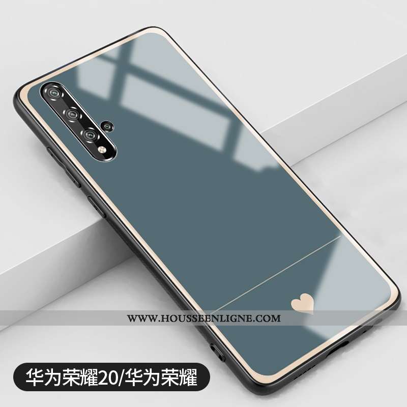 Étui Honor 20 Protection Verre Coque Clair Amour Miroir Vent Verte