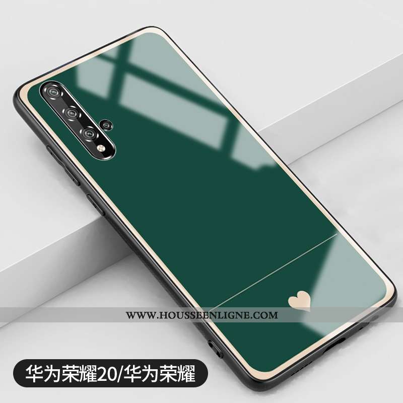 Étui Honor 20 Protection Verre Coque Clair Amour Miroir Vent Verte